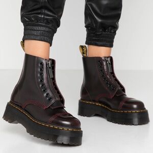 Dr. Martens Sinclair Arcadia Leather Cherry Red Platform Boots